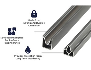 Cladco ProFence Fencing Top & Bottom Rail - 1.84m