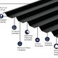 Cladco 34/1000 Box Profile Sheeting 0.7 Thick Polyester Paint Coated Roof Sheet - Black