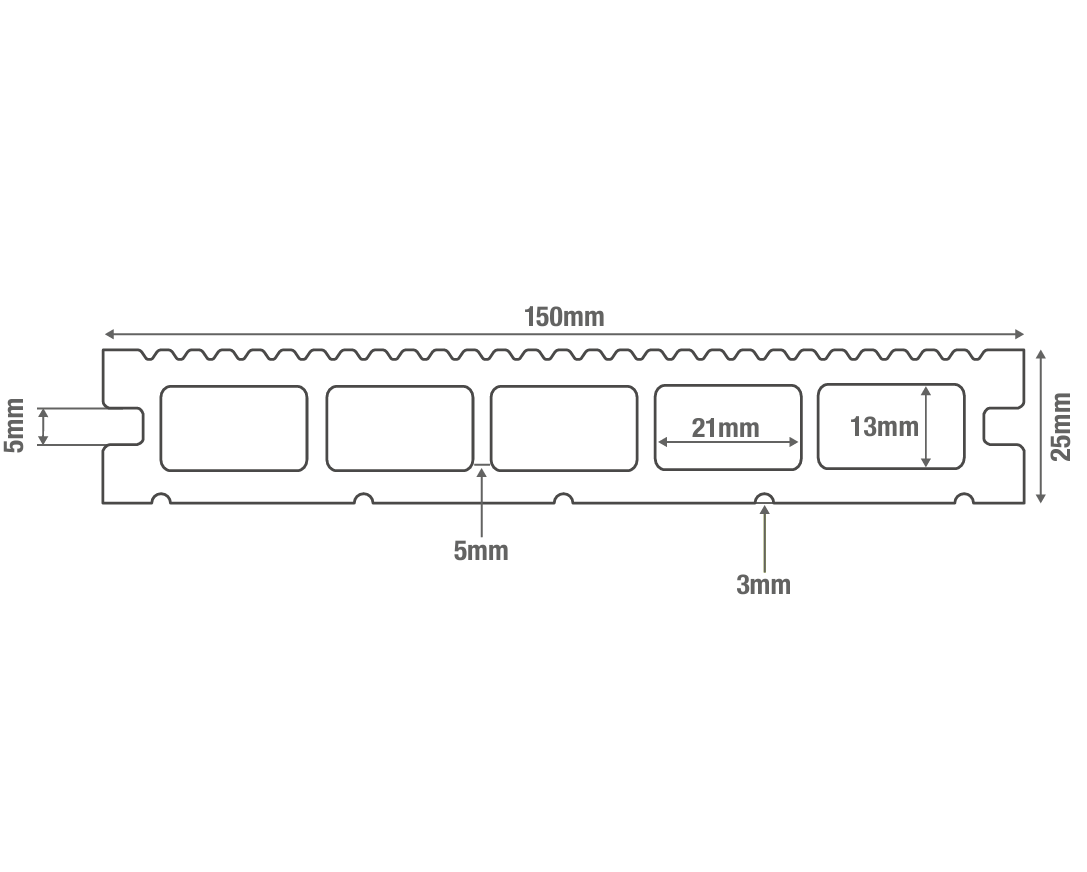 Cladco Hollow Domestic Grade Composite Decking Board 2.4m (All Colou