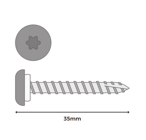 Cladco 35mm Ruspert® Low Profile Wood Screws + Driver Bit (Pack of 100)