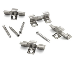 Stainless Steel Hidden Clips for Aluminium Decking + M4x30 SS Self Tapping Screws (100 Pack)