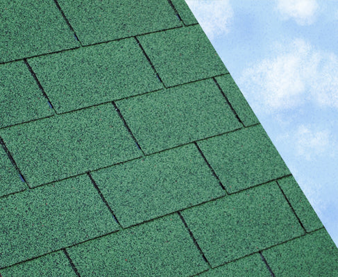Super 3 Tab Square Self-Adhesive Bitumen Roof Felt Shingles - Green (2.42m2 Pack)