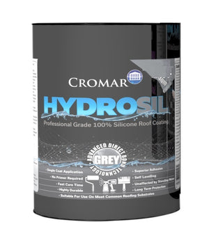 Cromar Hydrosil ProGrade 100% Silicone Liquid Roof Coating - Grey 3.78Ltr