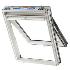 Keylite White PVC Top Hung / Fire Escape Roof Window