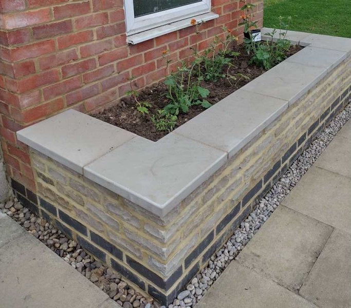 Table Coping Stone Castle Composites Flat Coping Stones 600mm x 300mm - Light Grey