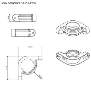 Brett Martin Corner Round 68mm Cast Iron Effect Corner Downpipe Bracket (BR2507LCI)