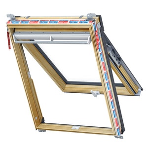 Keylite Clear Lacquered Pine Top Hung / Fire Escape Roof Window