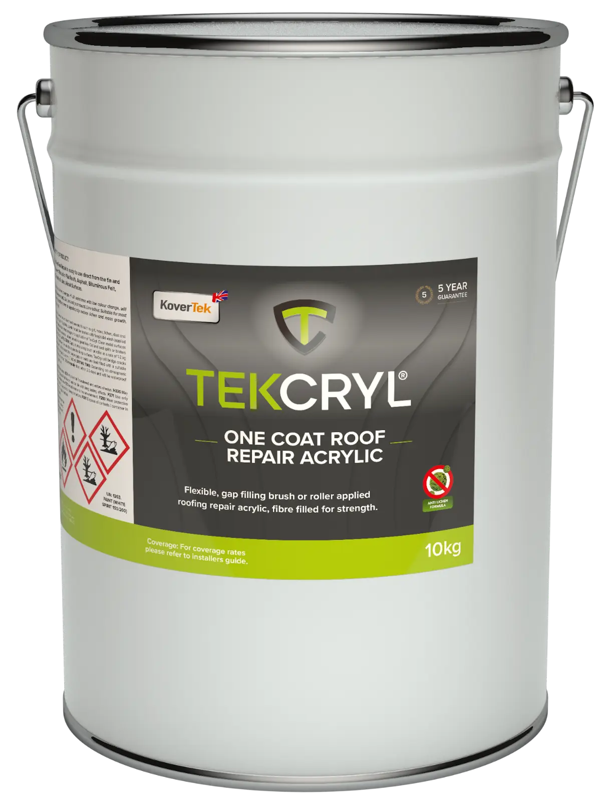 Kovertek TekCryl One Coat Acrylic Roof Repair Coating - Felt Black 10kg
