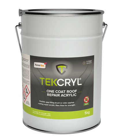 Kovertek TekCryl One Coat Acrylic Roof Repair Coating - Felt Black 5kg