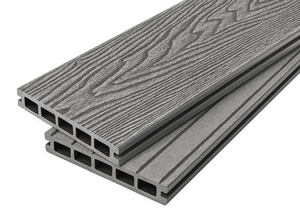 Cladco Woodgrain Effect Hollow Composite Decking Board - Stone Grey (2.4m)