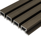 Cladco Composite Slatted Wall Cladding Panels in Walnut woodgrain finish, 2.5m length for exterior walls
