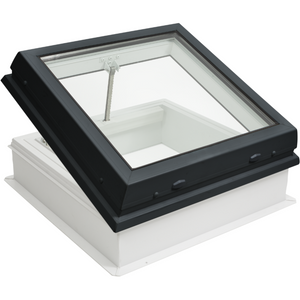 RAYLUX Flat Glass Electric Opening with PVC 150mm Vertical Upstand - Grey (including Wall Switch)