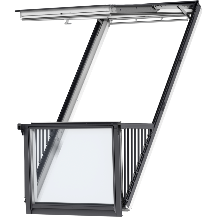 VELUX GDL PK19 S10W02 White Painted Cabrio® Roof Balcony for Tiles (94 x 252 cm)
