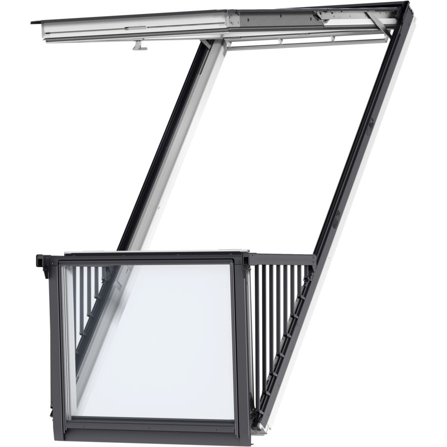 VELUX GDL PK19 S10W02 White Painted Cabrio® Balcony Window for Tiles (94 x 252 cm)