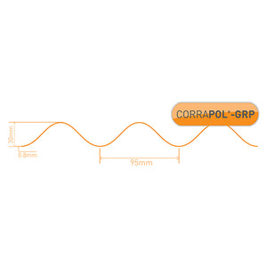 Corrapol® GRP - Corrugated Polyester Roof Sheet 0.8mm (950mm x 2000mm)