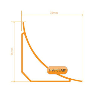 HYGICLAD® 75mm Covering Trim White - 3050mm