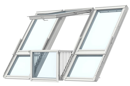 VELUX GDL PK19 SK0W323 White Painted Triple Cabrio® Roof Balcony for Tiles (302 x 252 cm)