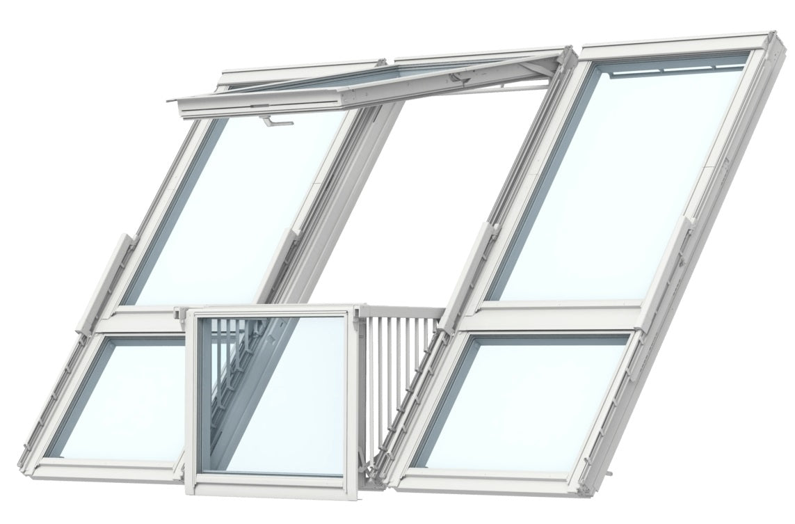 VELUX GDL PK19 SK0L323 White Painted Triple Cabrio® Roof Balcony for Slate (302 x 252 cm)