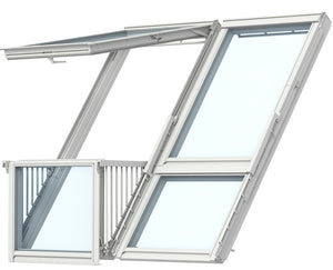 VELUX GDL PK19 SK0W225 White Painted Double Cabrio® Roof Balcony for Tiles (198 x 252 cm)