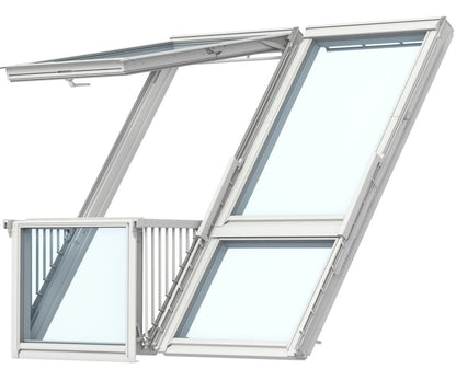 VELUX GDL MK19 SK0L222 White Painted Cabrio® Balcony Window for Slate (166 x 252 cm)