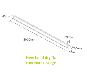 Timloc Continuous Dry Verge for New Build Slate / Flat Tile - 3m (pack of 4)