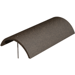 Marley Concrete Segmental Security Ridge tile in brown for roofing extra security with wire fixing and curved shape