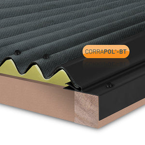 Corrapol-BT Rock n Lock Side Flashing with Fixings - Black