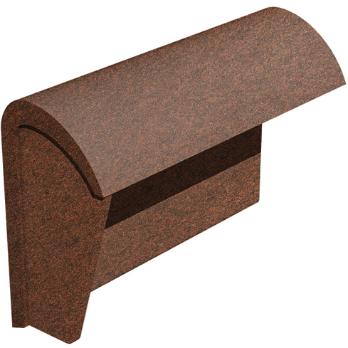 Segmental Ridge Union Marley Concrete Segmental Mono Stop End Ridge - 457mm Roof Finish