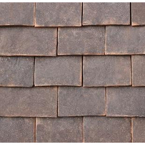 Tudor Traditional Handmade Clay Plain Roof Tile - Dark Antique