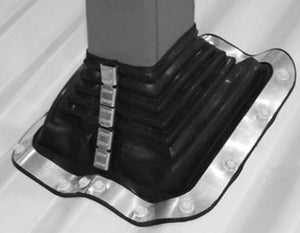Dektite® Combo Square EPDM Pipe Flashing For Metal Roofs - Black (20 - 125mm)