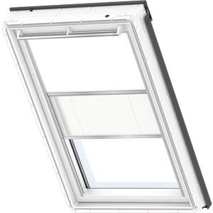 VELUX DFD MK08 1025 Duo Blackout and Pleated Blind - White & White