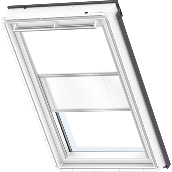 VELUX DFD MK12 1025 Duo Blackout and Pleated Blind - White & White