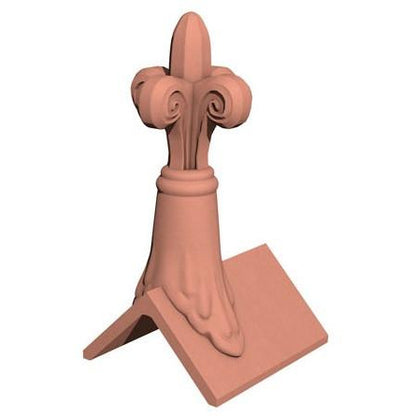 Marley Fleur De Lys Finial - Red Smooth