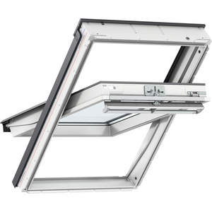 VELUX GGU UK04 0069 Solar UV Heat Protection Glazing White Polyurethane Centre-Pivot Window (134 x 98 cm)