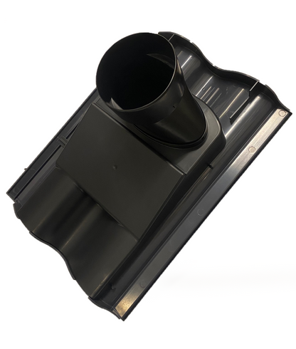 Marley Ludlow Major Tile Vent - Smooth Grey Vent with 100mm Pipe Adaptor
