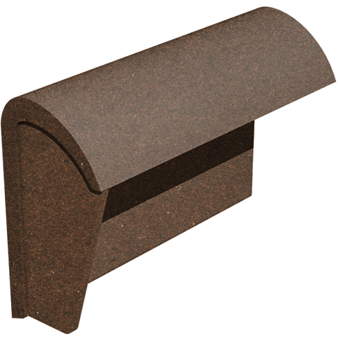 Segmental Ridge Union Marley Concrete Segmental Mono Stop End Ridge - 457mm Roof Finish