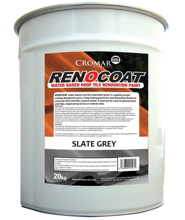 Cromar Renocoat Acrylic Roof Tile Paint - 20kg Slate Grey