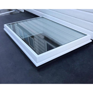 RAYLUX Flat Glass with Manual Opening PVC 150mm Vertical Upstand - White