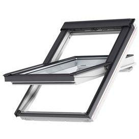 VELUX GGU CK04 0068 Triple Glazed Rain Noise Reduction White Polyurethane Centre-Pivot Roof Window (55 x 98 cm)