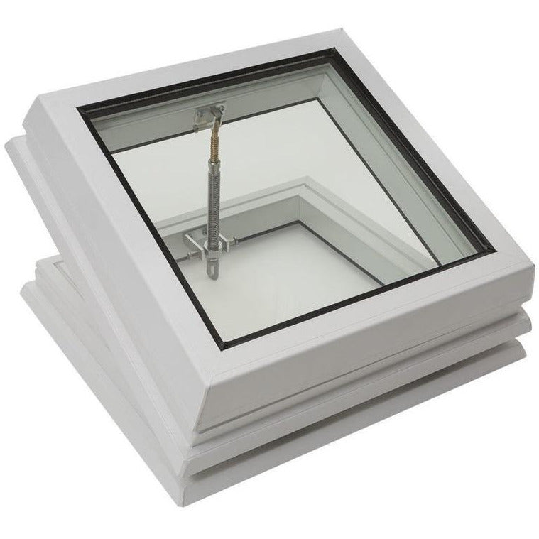 RAYLUX Flat Glass with Manual Opening PVC 150mm Vertical Upstand - White