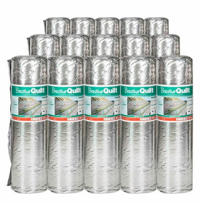 YBS BreatherQuilt 2-In-1 Multifoil Breathable Insulation Roll - 1.2m x 10m (PALLET of 15 Rolls)