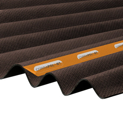 Corrapol-BT - Corrugated Bitumen Roof Sheet - 1000 x 930mm Brown