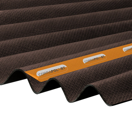 Corrapol-BT - Corrugated Bitumen Roof Sheet - Brown (2000 x 930mm)