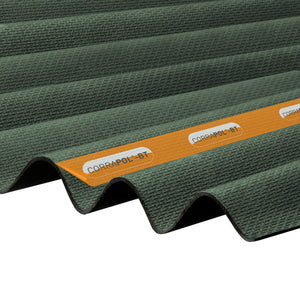 Corrapol-BT - Corrugated Bitumen Roof Sheet - Green (2000 x 930mm)