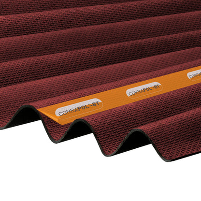 Corrapol-BT - Corrugated Bitumen Roof Sheet - 2000 x 930mm Red