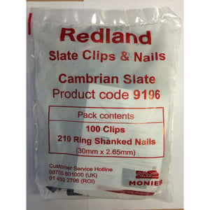 Redland Cambrian Slate Clips & Nails (pack of 100)