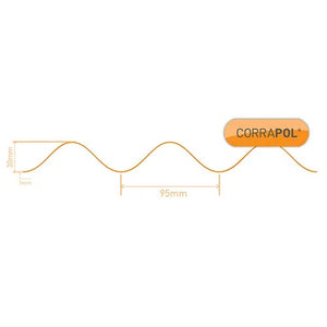 Corrapol® Stormproof Polycarbonate Corrugated Roof Sheet - High Profile (2000mm x 950mm)