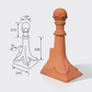 Redbank Clay Ball Top Finial (Hip End)
