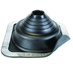 Dektite® Premium EPDM Pipe Flashing For Metal Roofs - Black (100 - 200mm)