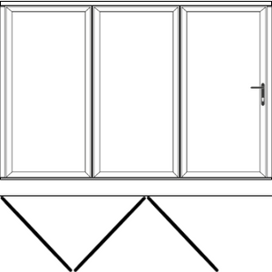 Korniche Aluminium Bi-Folding Doors - 3 Sash (2100mm x 2750mm)